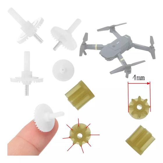 Imagem de Kit 8 Engrenagens Drone Enchine E58 Engrenagem Motor Hélices