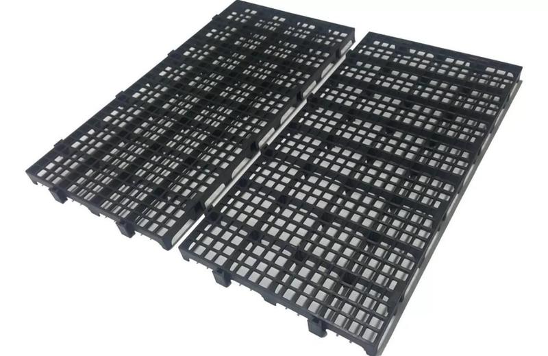 Imagem de Kit 8 Estrado Piso Pallet Plástico Resistente Preto 25X50