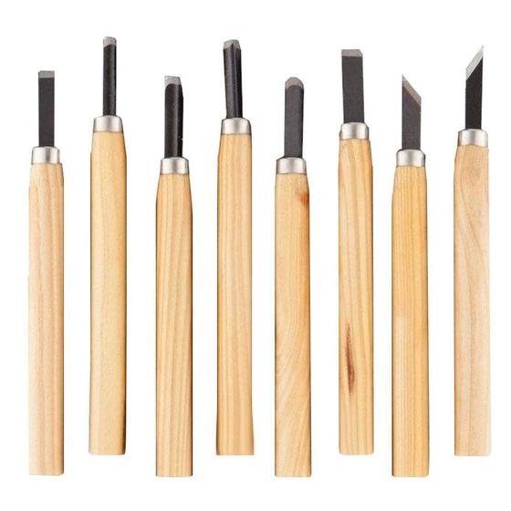 Kit 8 Formões para Carpinteiro Entalhar em Madeira Excellent - Formão ...