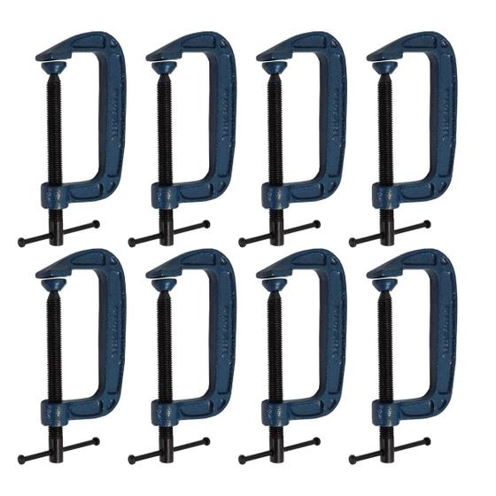 Imagem de Kit 8 Grampos Sargento Tipo C 100mm 4 Pol. para Marceneiro