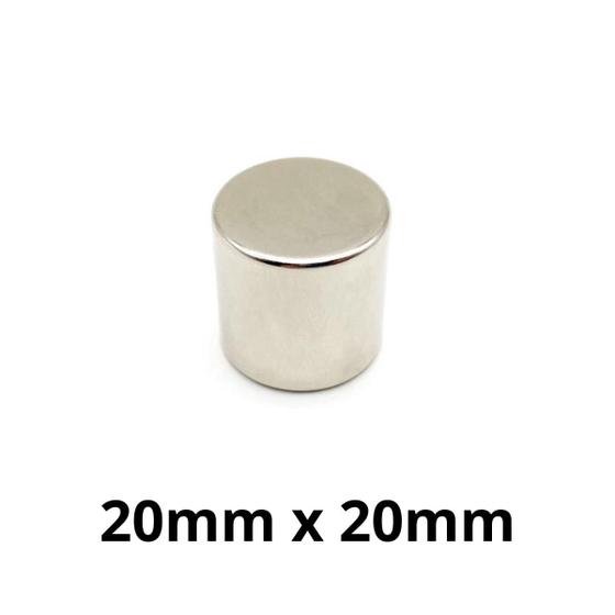 Imagem de Kit 8 Imã Neodímio Disco Magnético N35 20 x 20 mm Super Forte Potente Redondo