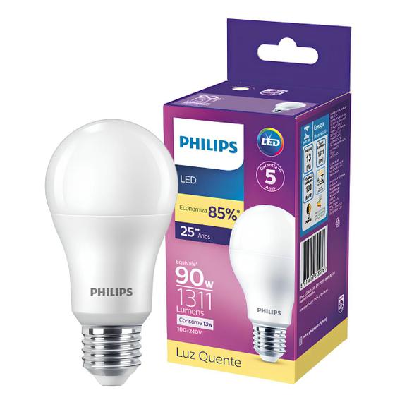 Imagem de Kit 8 Lampadas Led Bulbo 13W 1311Lm Bivolt Philips