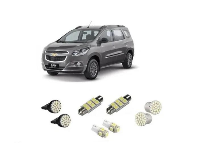 Imagem de Kit 8 Lampadas Leds Smd Pingo Teto Placa Re Chevrolet Spin