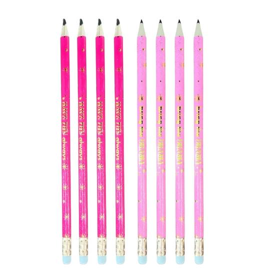 Imagem de Kit 8 Lápis Glitter Rosa - Tilibra