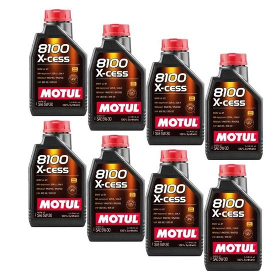 Imagem de Kit 8 Litros Óleo Motul 8100 X-cess 5w30 Alta Proteção