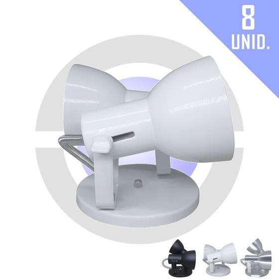 Kit 8 Luminária Dupla 2 Lâmpadas De Sobrepor Iluminação Teto Parede