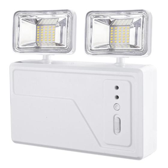 Imagem de Kit 8 Luminária Emergência Bloco Autônomo LED 2 Faróis 18W 3000 lm 100-240V