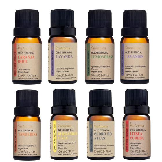 Kit 8 Óleo Essencial Via Aroma Para Relaxar Acalmar e Melhorar o Sono ...