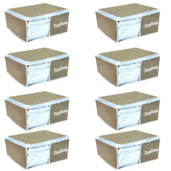 Kit 8 Organizador de Toalhas Bege 902 Nylon VB HOME Menor preço em Kit 8 Organizador de Toalhas Bege 902 Nylon VB HOME