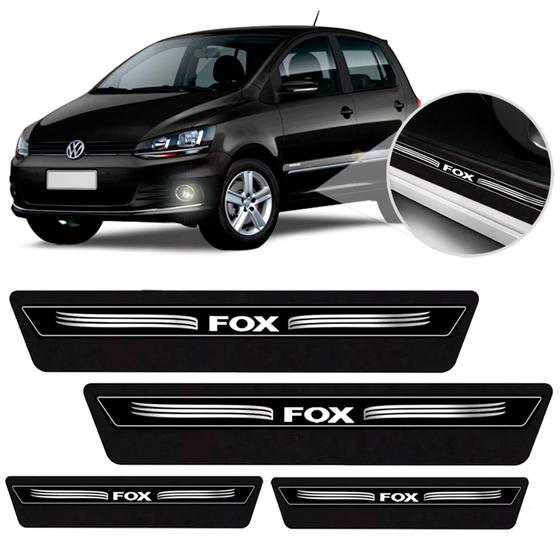 Imagem de Kit 8 Peças Soleira Adesivo Porta Vw Fox 2011 2012 2013 2014 2015 2016 2017 2018 2019 2020