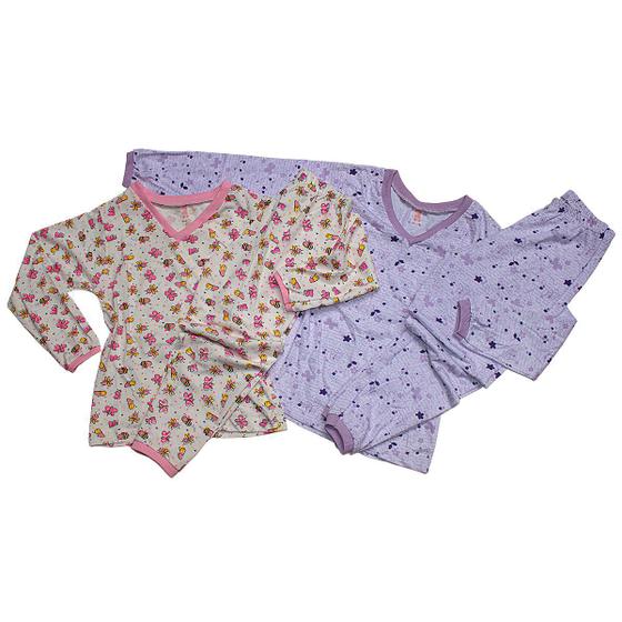 Imagem de Kit 8 Pijama Infantil Feminino Inverno Conjunto De Dormir Com Manga