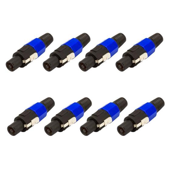 Imagem de Kit 8 Plug Speakon Macho Conector Com Trava 4 Pinos ul