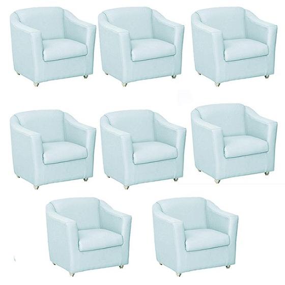 Imagem de Kit 8 Poltronas Decorativa Bia Matérial Sintético Branco - TWdecora