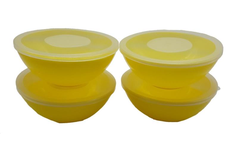 Imagem de Kit 8 Potes Redondo Com Tampa Marmita 600 Ml Amarelo