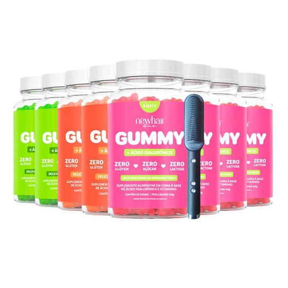 Imagem de Kit 8 Potes Suplemento Vitamina Capilar - New Hair Gummy