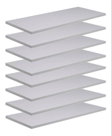 Imagem de Kit 8 Prateleiras 30X20 Flutuantes Mdf 15Mm Branco Decoração