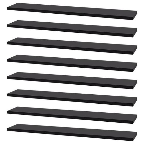 Imagem de Kit 8 Prateleiras 70 x 20cm Preta Suporte Invisível