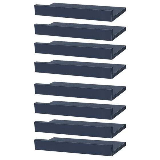 Imagem de Kit 8 Prateleiras Porta Quadros 40 x 15cm azul Suporte Invisível