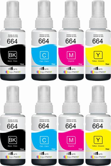 Imagem de Kit 8 Refil Tinta Para Epsonn T664 L395 L575 L365 L120 Tintas compatíveis