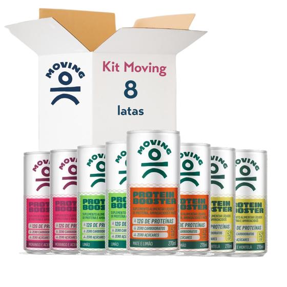 Imagem de Kit 8 Refrigerantes Proteico MOVING 4 Sabores 270ml (2 cada)