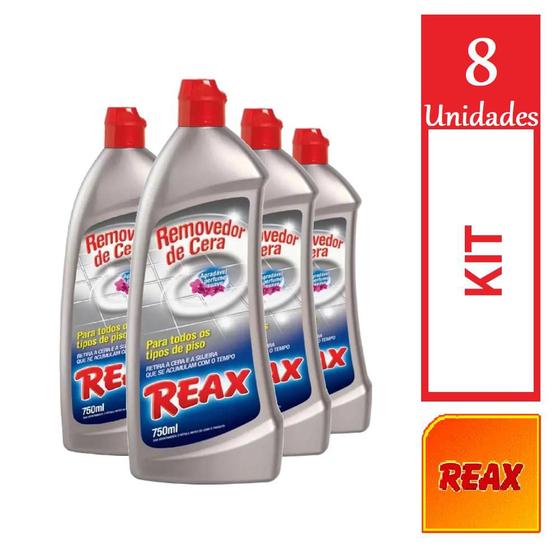 Imagem de KIt 8 Removedor de Ceras Reax todos tipos de piso 750ml Cada