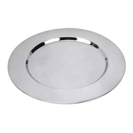 Imagem de Kit 8 Sousplat Redondo Mesa Posta Jantar Em Aço Inox Prateado 33cm