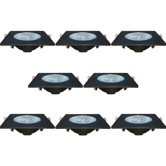 Imagem de Kit 8 Spot Authentic LED Quadrado de Embutir Avant Amarelo com Corpo Preto Fosco 5w 3000k - Cód 865051371