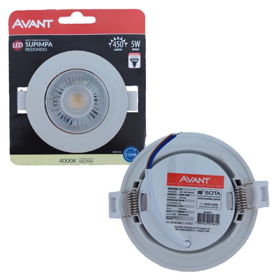 Kit 8 Spot Led Redondo Embutir 5w Branco Neutro 4000k Morno Menor preço em Kit 8 Spot Led Redondo Embutir 5w Branco Neutro 4000k Morno