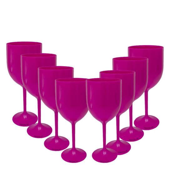 Imagem de Kit 8 Taças Vinho Rosa Acrílico