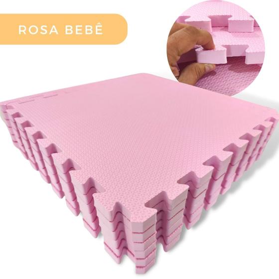 Imagem de KIT 8 TAPETE TATAME DE EVA GROSSO 50x50cm 20mm - DIVERSAS CORES (2m²) + 16 Bordas Criança Bebe Infantil  Yoga Pilates