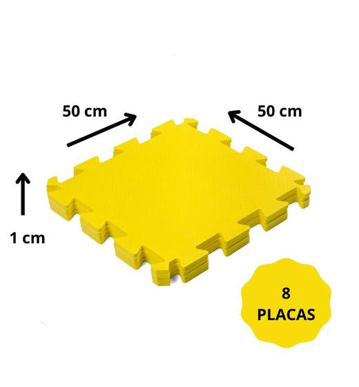 Imagem de KIT 8 TATAMES EVA 50x50 10mm AMARELO