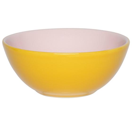 Imagem de Kit 8 Tigelas Bowl Bicolor Rosa E Amarelo Oxford Cerâmica 600Ml