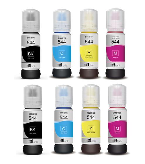 Kit 8 Tintas 544 para L-3110 L-3150 L3250 L3210 B Y C M Menor preço em Kit 8 Tintas 544 para L-3110 L-3150 L3250 L3210 B Y C M