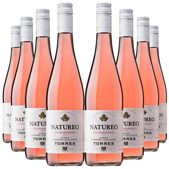 Imagem de Kit 8 Un Vinho Sem Álcool Rosé Natureo 750Ml Espanha