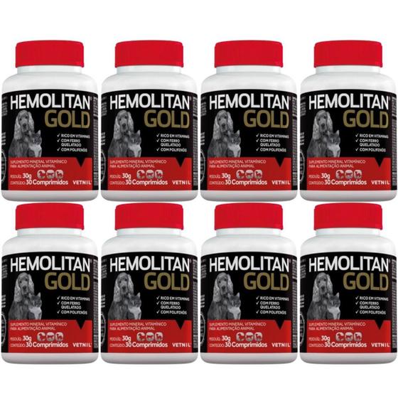 Imagem de Kit 8 unidades - hemolitan gold 30 comprimidos