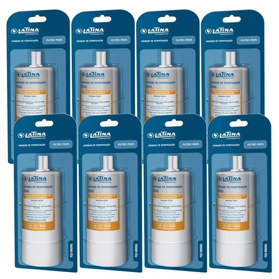 Imagem de Kit 8 Unidades Refil Filtro Purificador Latina P655