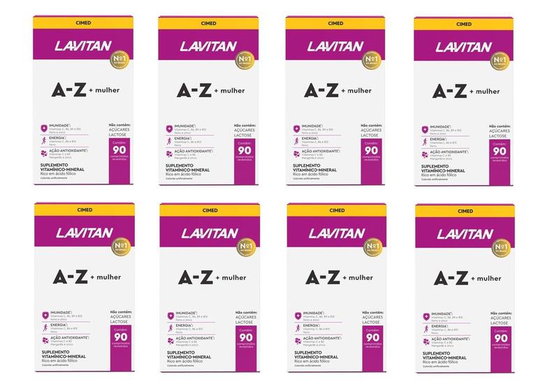Imagem de Kit 8 Vitamina Lavitan A-Z Mulher Polivitamínico 90Cps-Cimed