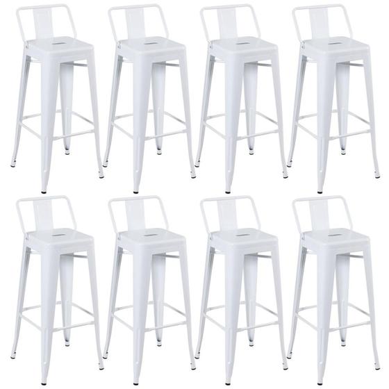 Imagem de KIT - 8 x banquetas altas Iron Tolix com encosto - 76 cm -