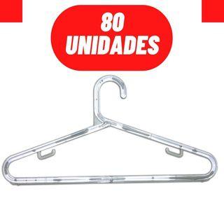 Imagem de kit 80 Cabides acrílico 8mm Adulto Reforçado - organizadores para Casa, Loja e lavanderia