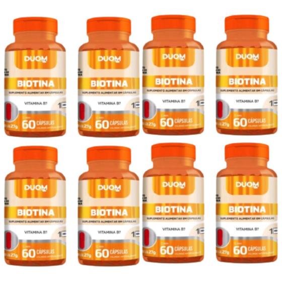 Imagem de Kit 8un Suplemento Alimentar Biotina 60cps - Duom