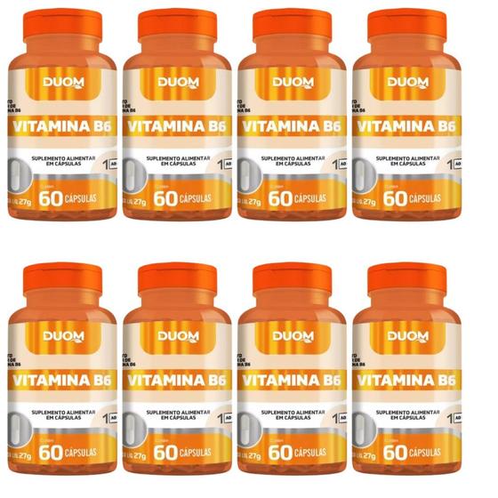 Imagem de Kit 8un Suplemento Alimentar Vitamina B6 60Cps - Duom