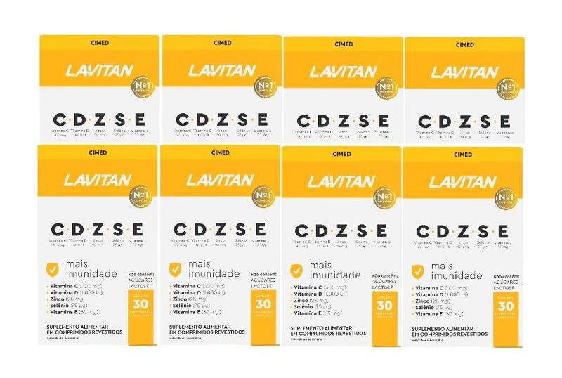 Imagem de Kit 8x Lavitan Imunidade Vitaminas CDZSE C/ 30 Comp - Cimed