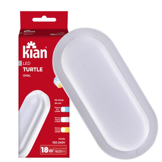 Imagem de Kit 9 Arandela Tartaruga Led Branca IP65 18w Branco Neutro 4000K