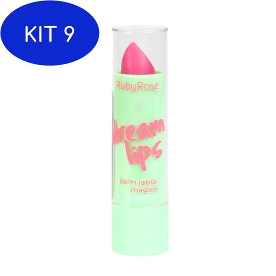 Kit 9 Balm Labial Mágico Dream Lips Ruby Rose Lip Balm Magazine Luiza