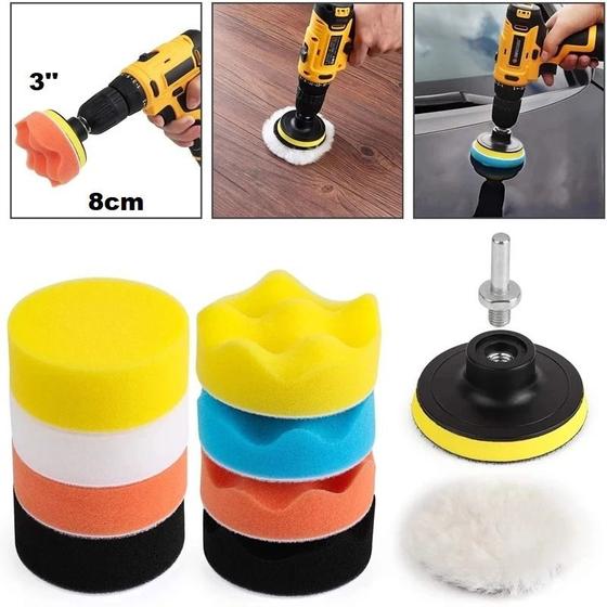 Kit 9 Boinas Polimento 3poleg C/ Adaptador P Furadeira Menor preço em Kit 9 Boinas Polimento 3poleg C/ Adaptador P Furadeira