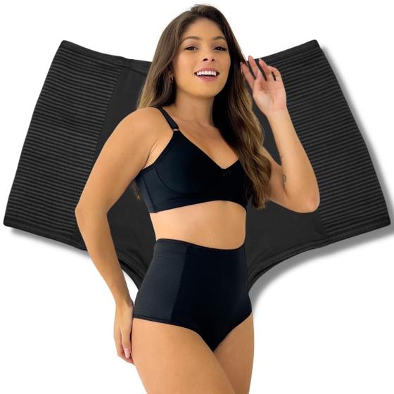 Imagem de Kit 9 Calcinha Alta Elástico Lateral Modelador Segura Culote