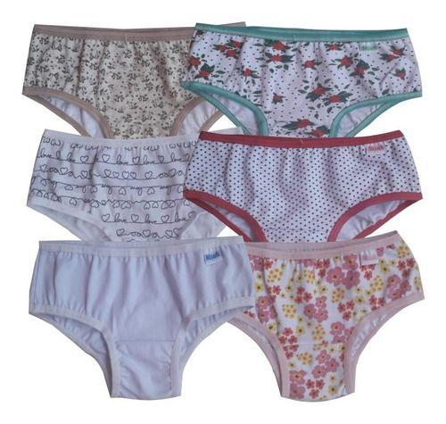 Imagem de Kit 9 Calcinha Infantil Com Viés Algodão Moda Íntima Sortida