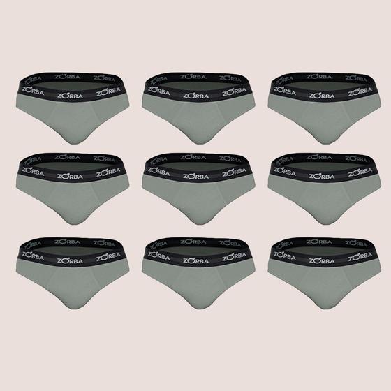 Imagem de Kit 9 Cueca Slip Zorba Max 100% Algodão Qualidade Conforto