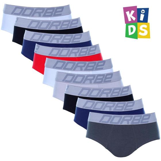 Imagem de Kit 9 Cuecas Slip Algodão Infantil