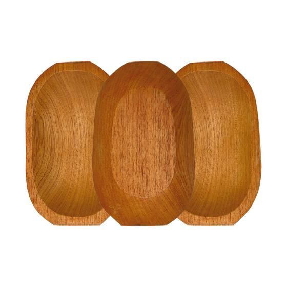 Imagem de Kit 9 Gamela/Caiacão Travessa de madeira maciça petisco